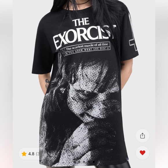 🏷️BNWT Killstar Exorcist Regan Black Graphic Tunic Top - Picture 3 of 7